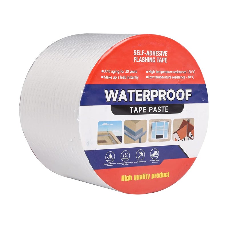 LFGUD Waterproof Tape for Leaks Aluminum Butyl Tape with Adhesive for RV Repair, Glass Repairs, Air Mattress Patch, Window Caulking, Boat Sealing, Roof Patching 4in x 32.8ft - Image 1